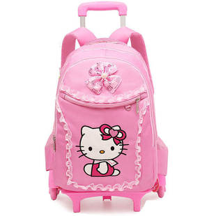 初中生背有能套上在女童四至着走书包小学生三到六年级可以拉的