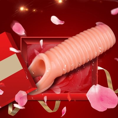Super Big Penis Sleeve Condoms Reusable Long Penis Ring Sex