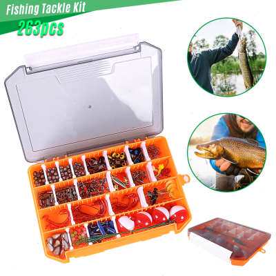 好货26pcs Fishing Accessories Kit Jig Hooks Casting Sinker W