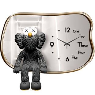 极速现代气氛灯画简约卡通客厅装 饰画挂钟玄关画走廊饭厅墙壁挂画