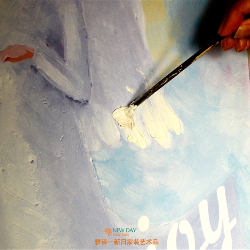 礼品油画布微喷高清晰彩色喷画挂墙壁挂装饰相框画喜乐天使