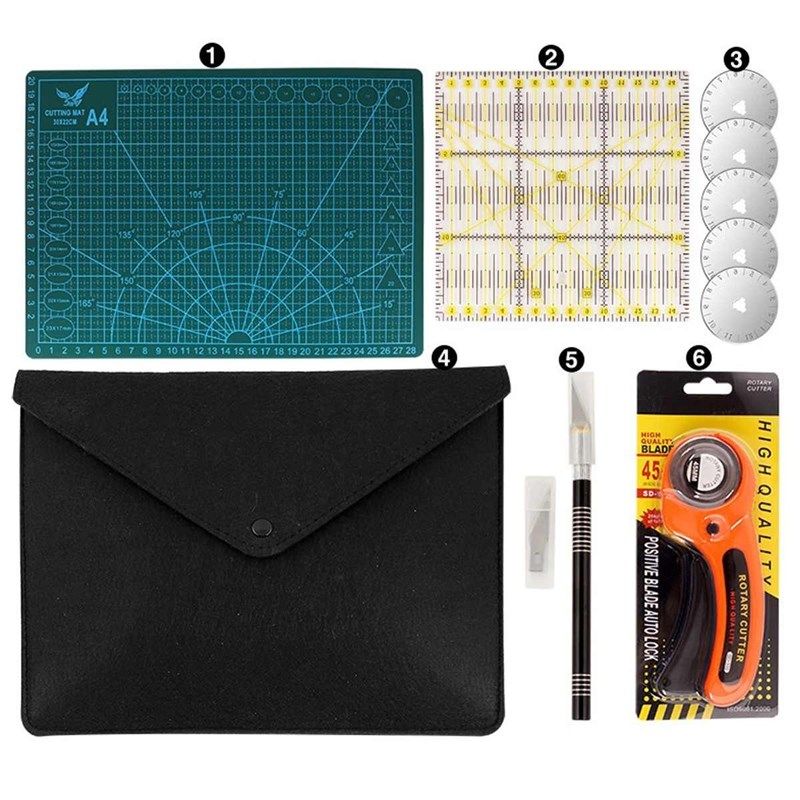 45mm Professional Round Rotary Cutter Kit Cutting Mat & Patc