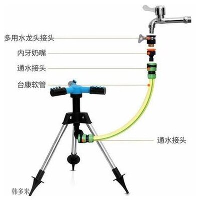 rotary sprinkler, garden watering, cooling water sprinkle