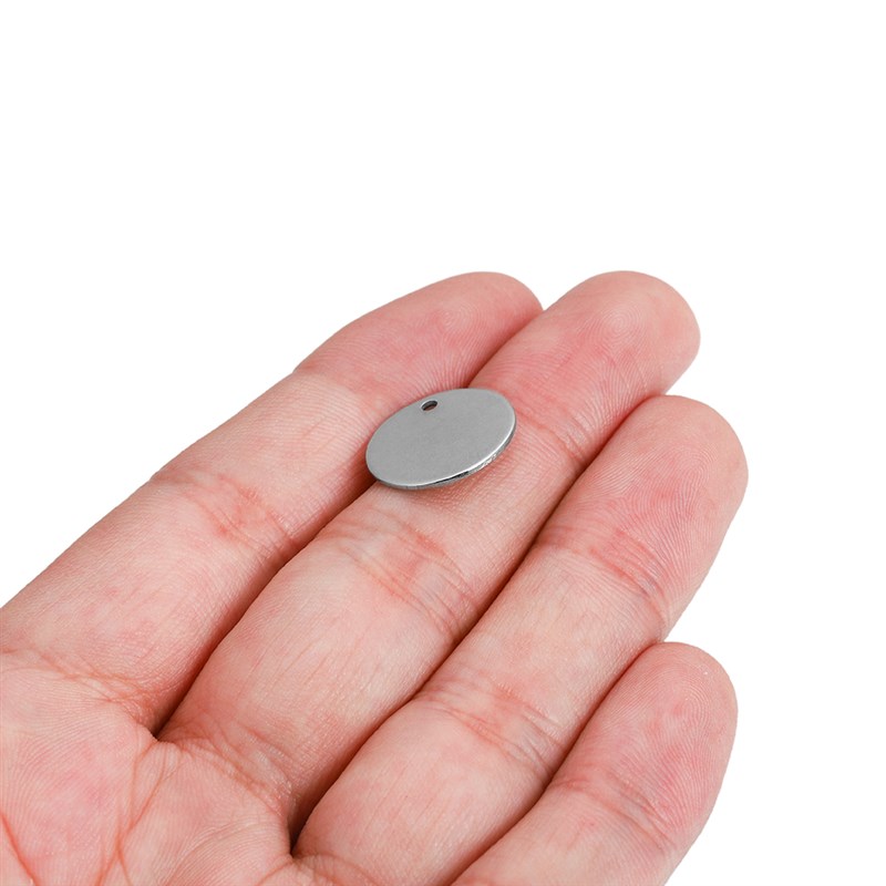 10-50pcs 6-30mm Stainless Steel Charms Round Dog Tag Pendant