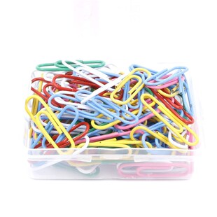 100 pcs/set Paper Clips Staple Files Parentheses Multi 0.8