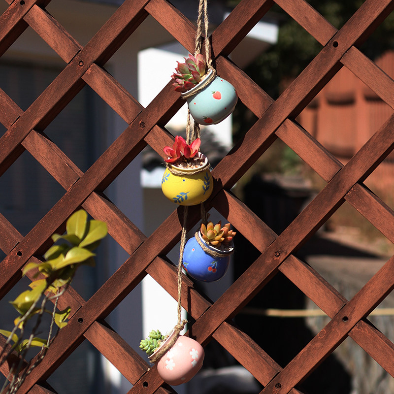 创意个性仿古悬挂式室内壁挂垂吊墙绿箩佛珠吊兰陶瓷多肉植物花盆