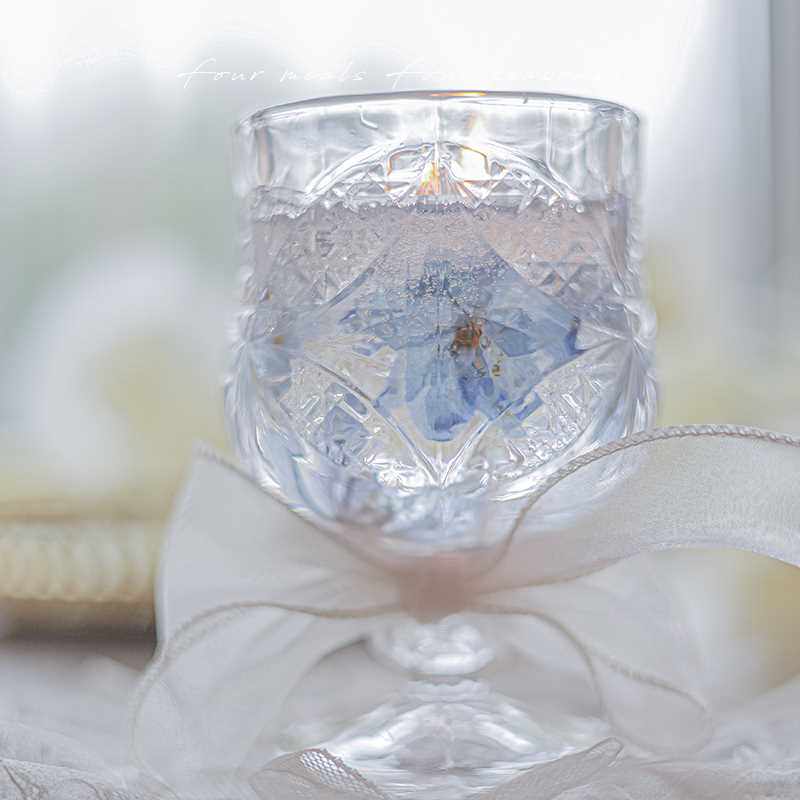 极速《无尽夏》木质香干花果冻香薰蜡烛长春花蓝ins伴手礼物fourm