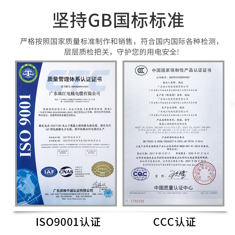 珠江电缆国标纯铜RVV2 3 4 5芯0.75 1 1.5 2.5 4 6平方护套电源线