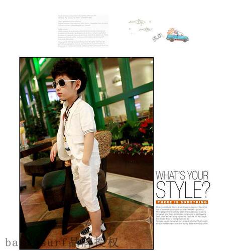极速Trendy cool boys suit summer style Korean version solid