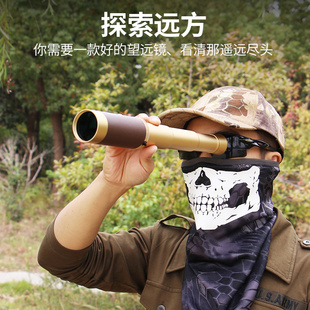 单孔海盗伸拉缩式便携微型单筒望远镜高清高倍夜视儿童加勒比复古