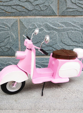 小绵羊踏板机车模型铁艺工艺品摆饰创意书房酒柜装饰品小摆设