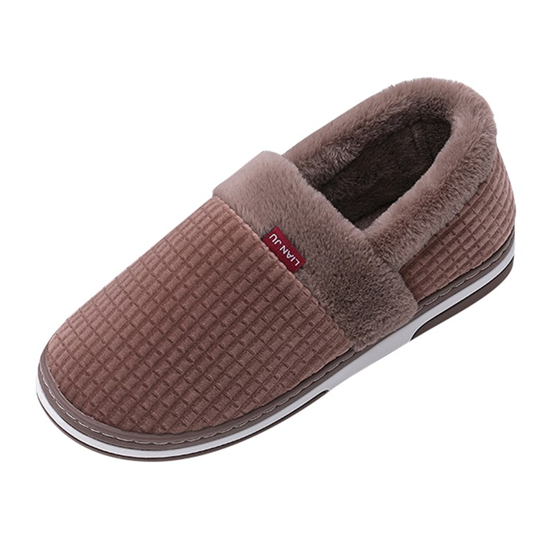 Mens Slippers Casual Slip On Warm Shoes Soft Plush House
