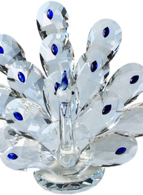 水晶孔雀装饰品电视柜礼物家居客厅酒柜简约工艺礼品摆饰现代桌面