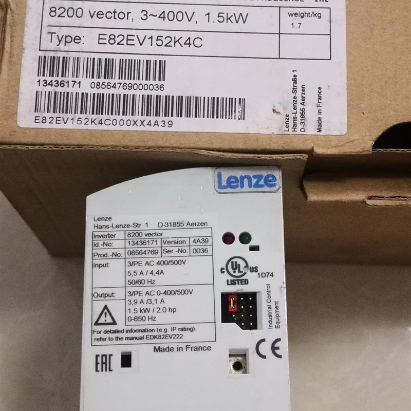 全新伦茨8200变频器EVF8211-E 0.75KW 33.8211-E 成色议价