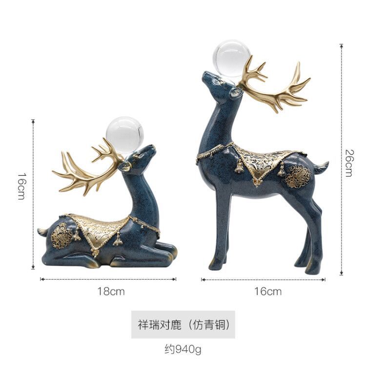 欧式酒柜装饰品摆件奢华美式创意家居客厅电视柜麋鹿摆设结婚礼物