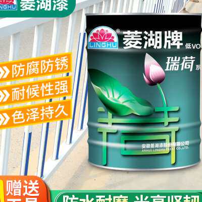 菱湖油漆金属防锈漆桶装户外钢结构防腐栏杆铁门彩色钢瓦翻新专用