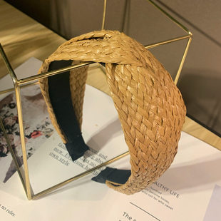 好货New hair hoop South Korea simple adult straw hair pressi