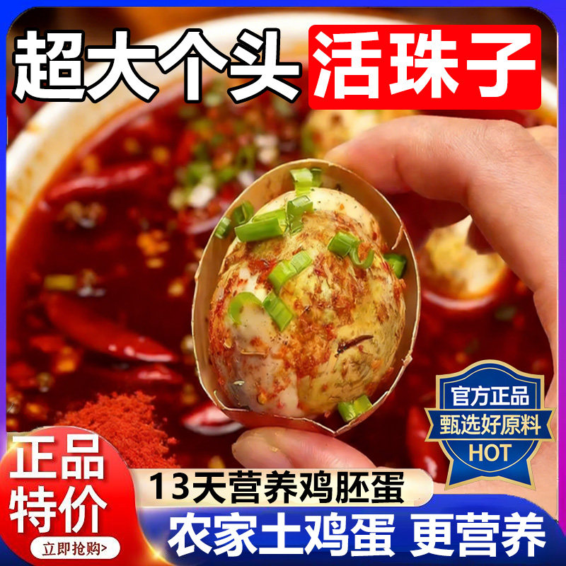 央妈推荐土鸡活珠子官方旗舰店开袋即食13天新鲜熟胚蛋批发100枚,零食/坚果/特产,喜蛋,淘宝优惠券,粉丝福利购,淘宝优惠卷