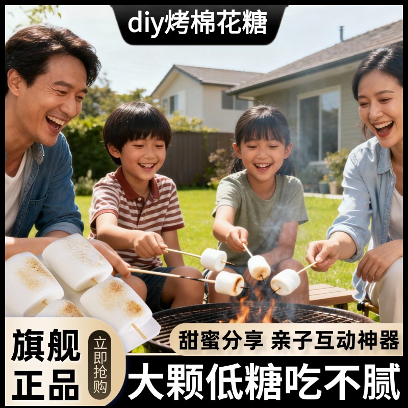 烤棉花糖自嗨炉专用套装微波炉可以烤的棉花糖0脂网红炭烤diy材料