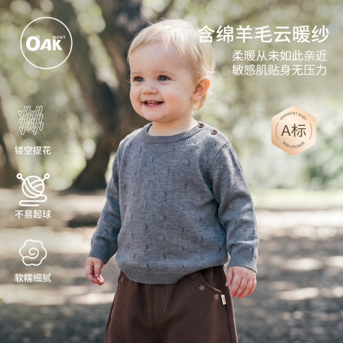 儿童绵羊毛薄款毛衣宝宝秋针织衫