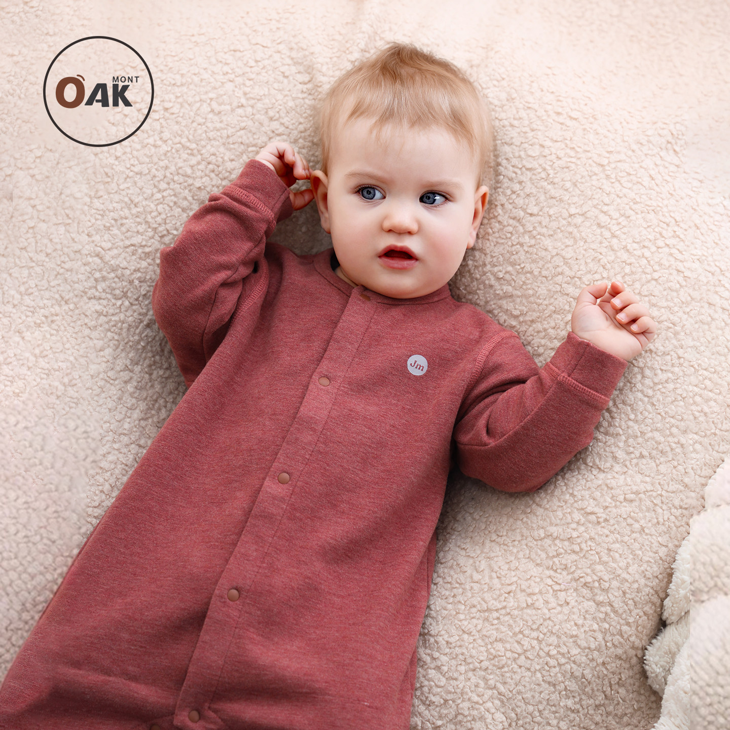 Oak mont秋冬季新款连体衣打底衣新生儿满月服婴儿哈衣宝宝周岁服