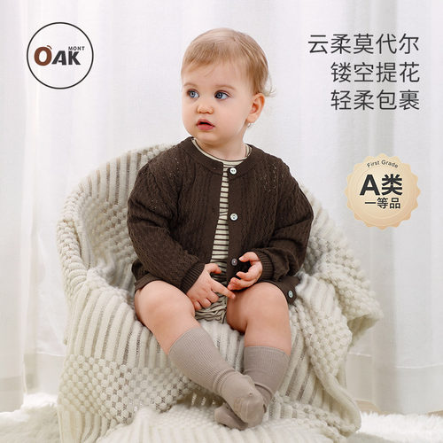 婴儿针织开衫春装薄款针织衫外套