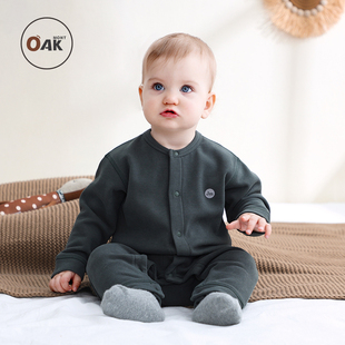 Oak 蚕丝羊毛男女宝宝爬服 mont连体衣打底衣新生儿包屁衣婴儿秋款