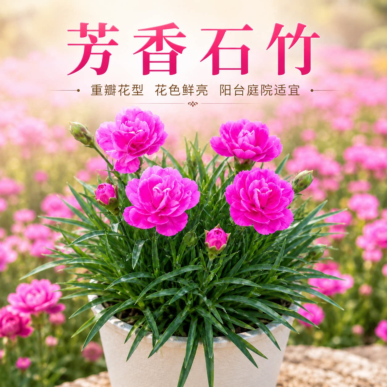 芳香石竹花耐寒旱草坪多年生室外基地直销基地庭院绿化植物带花苞 - 实物图