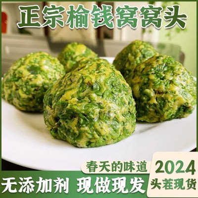 榆钱窝窝头2024新鲜馒头槐花菜团子地瓜叶手工野菜馍馍粗粮早餐