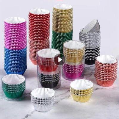 极速100pcs/pack Muffin Cupcake Paper Cup Cupcake Liner Golde