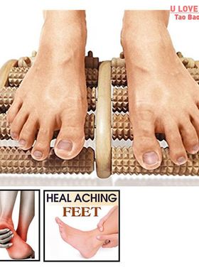 3 5 Row Wooden Foot Roller Wood Care Massage Reflexology Rel