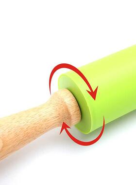 极速.Silicone rolling pin roller non-stick flour stick dumpl