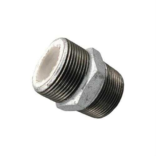 镀锌衬塑六角外丝直接双公螺丝内接头钢塑管件 4分6分1寸 DN15 20