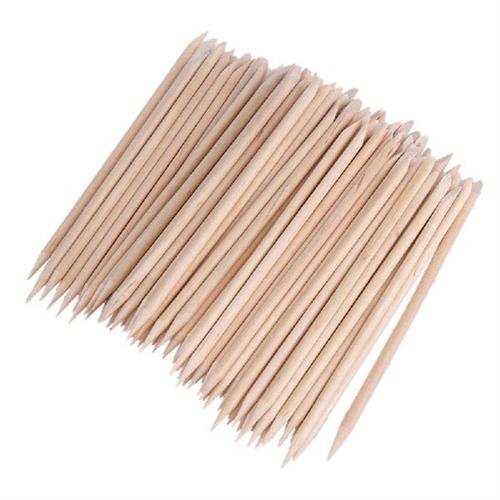 100pcs Nail Art Orange Double End Wood Stick Cuticle Pusher