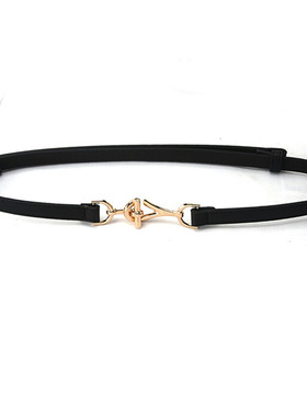 极速New Leather Thin Belt For Women Metal Hang Buckle Waist