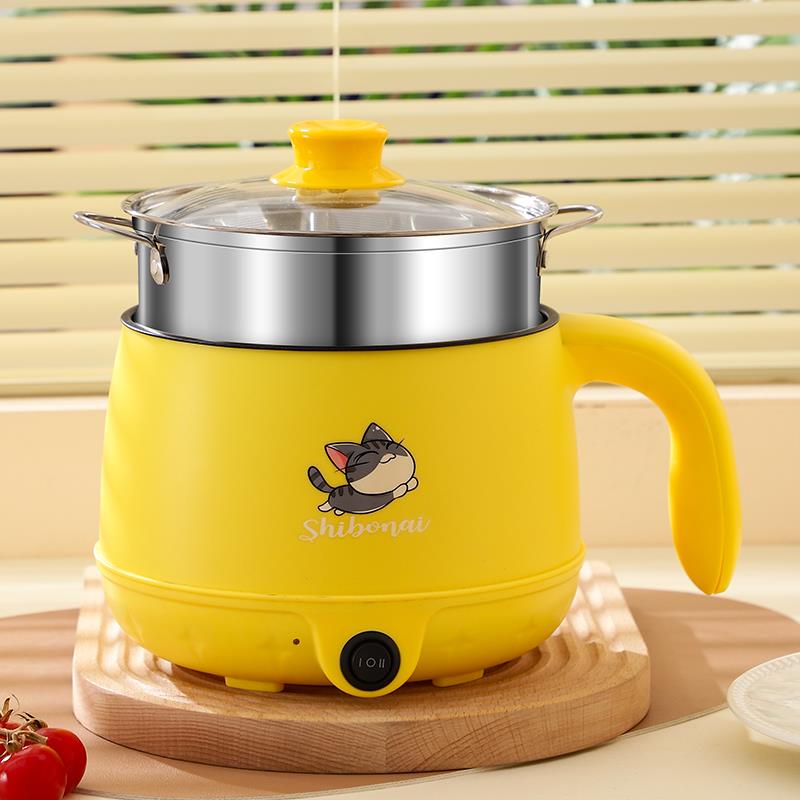 快煮锅多功能家用小电锅学生宿舍煮面锅蒸煮煎炒一体锅小型电饭锅