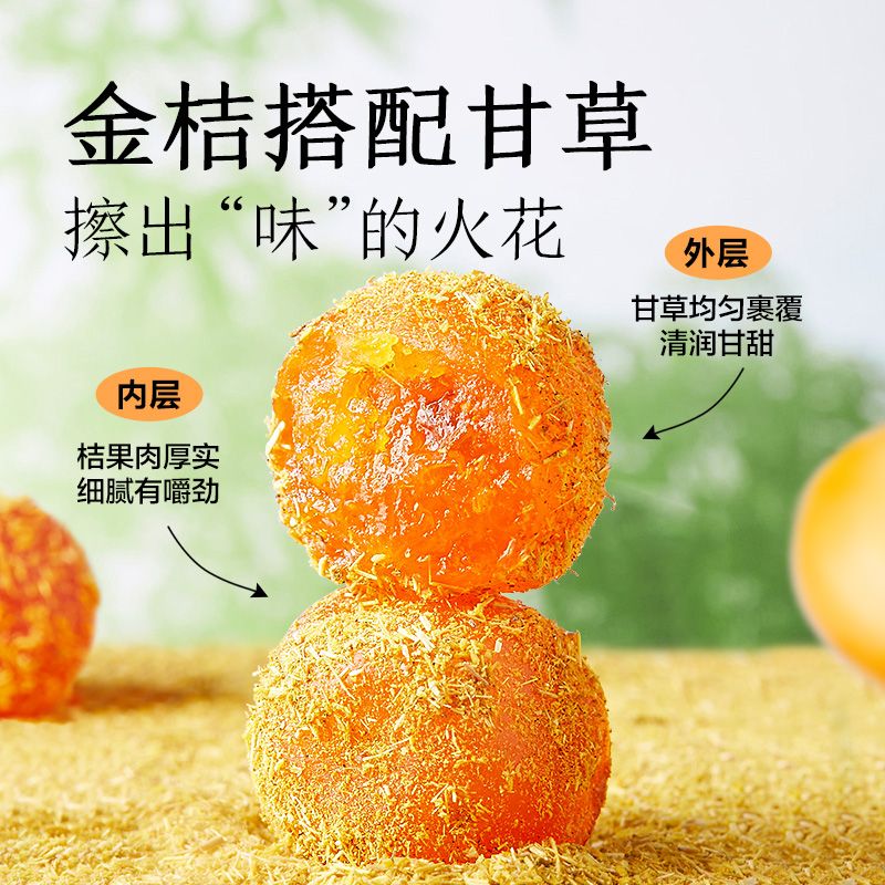 SC-YS甘草金桔干滋润喉咙酸甜可口舒喉润嗓清凉化痰休闲零食-ZYJ