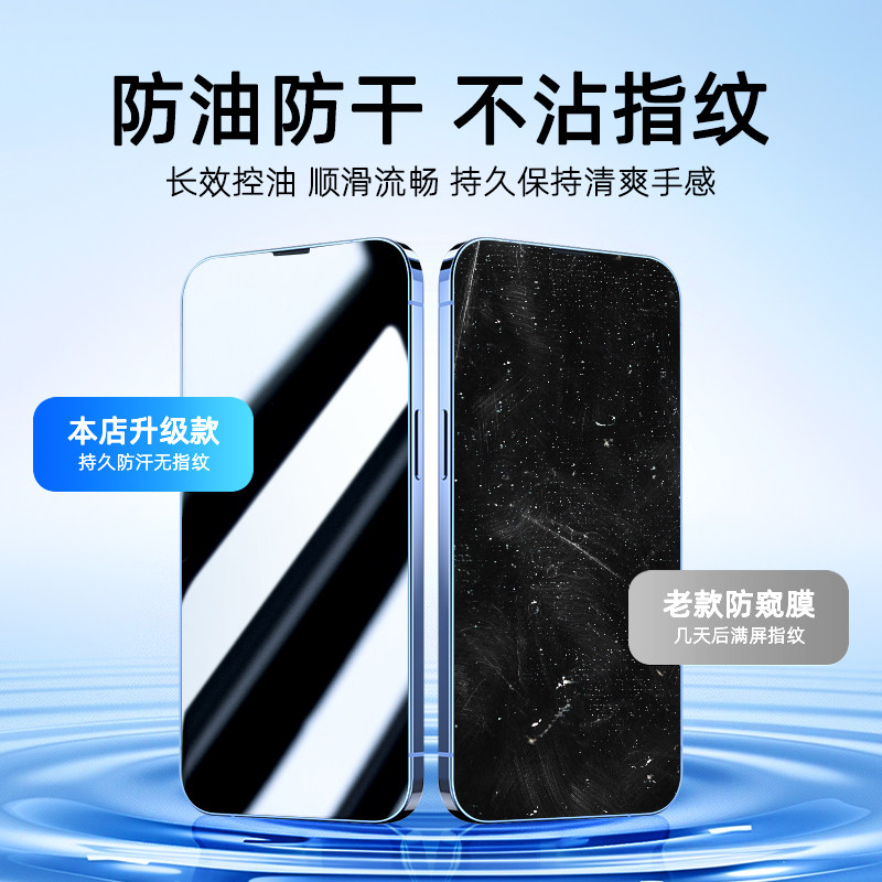 适用苹果防窥钢化膜Iphone16/15/14/13Promax手机防窥膜12Pro全屏360度防偷窥11防尘xr防摔xs抗指纹plus贴膜