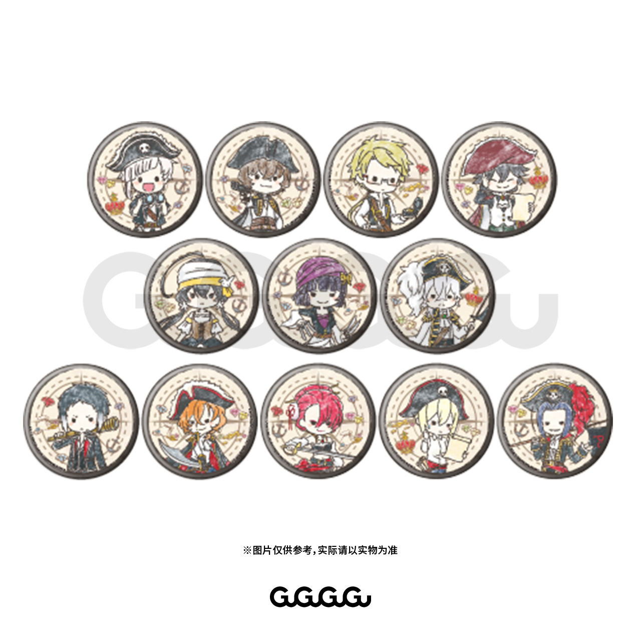 【抄底价】A3文豪野犬涂鸦风海盗夏日烧烤冬天西瓜盲抽徽章日谷