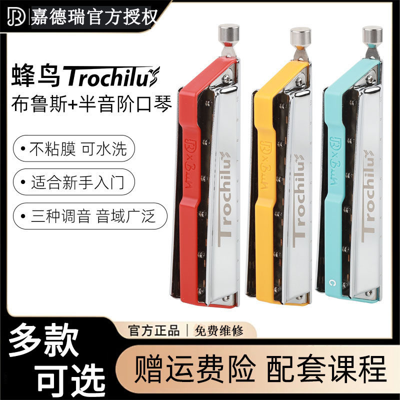 JDR嘉德瑞蜂鸟Trochilus10孔半音阶口琴布鲁斯十孔正品高端专业