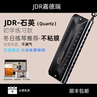JDR嘉德瑞quartz石英Clock12孔不粘膜半音阶口琴新手初学入门练习