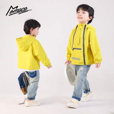 MOMOCO2025款春季男童欧若风韩版休闲百搭连帽外套77130107023