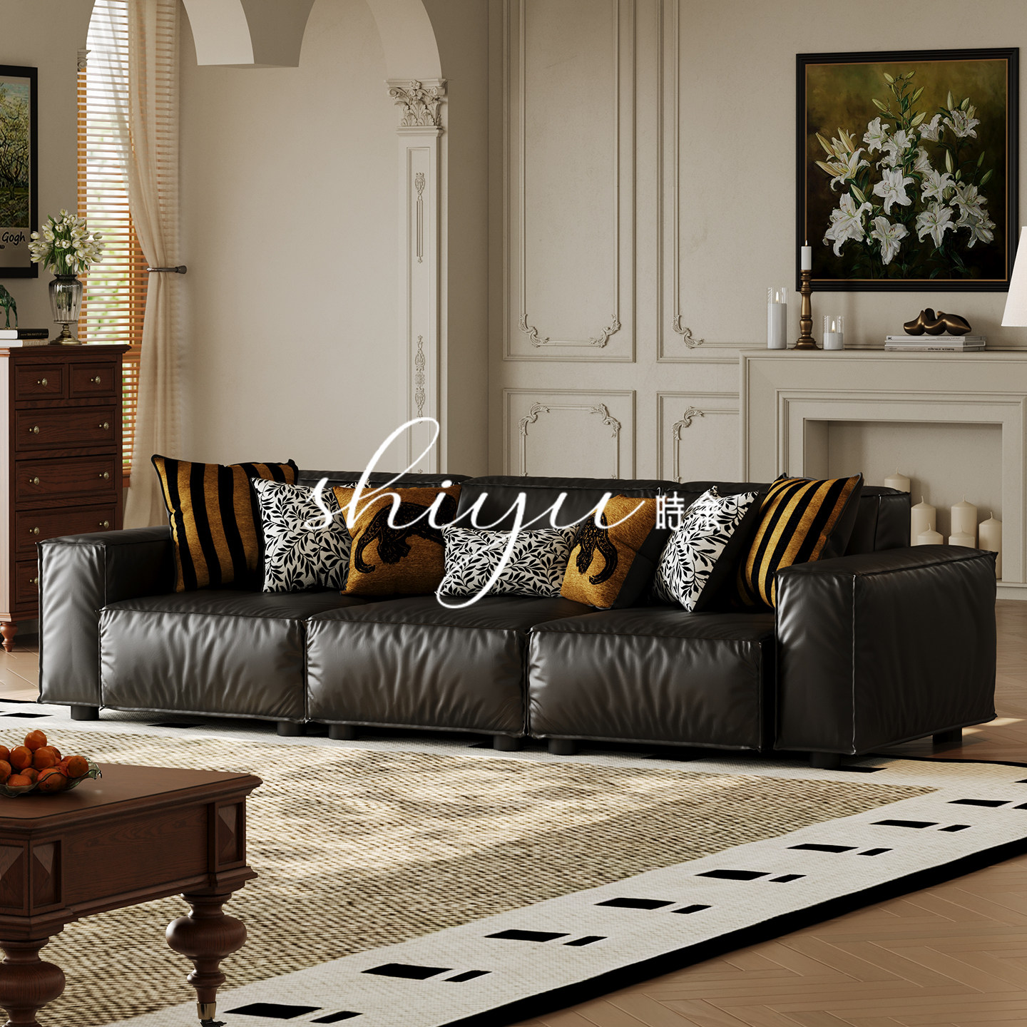 时余威尔顿沙发中古风高端直排油蜡皮沙发大黑牛方块真皮复古沙发,住宅家具,皮艺沙发,淘宝优惠券,粉丝福利购,淘宝优惠卷