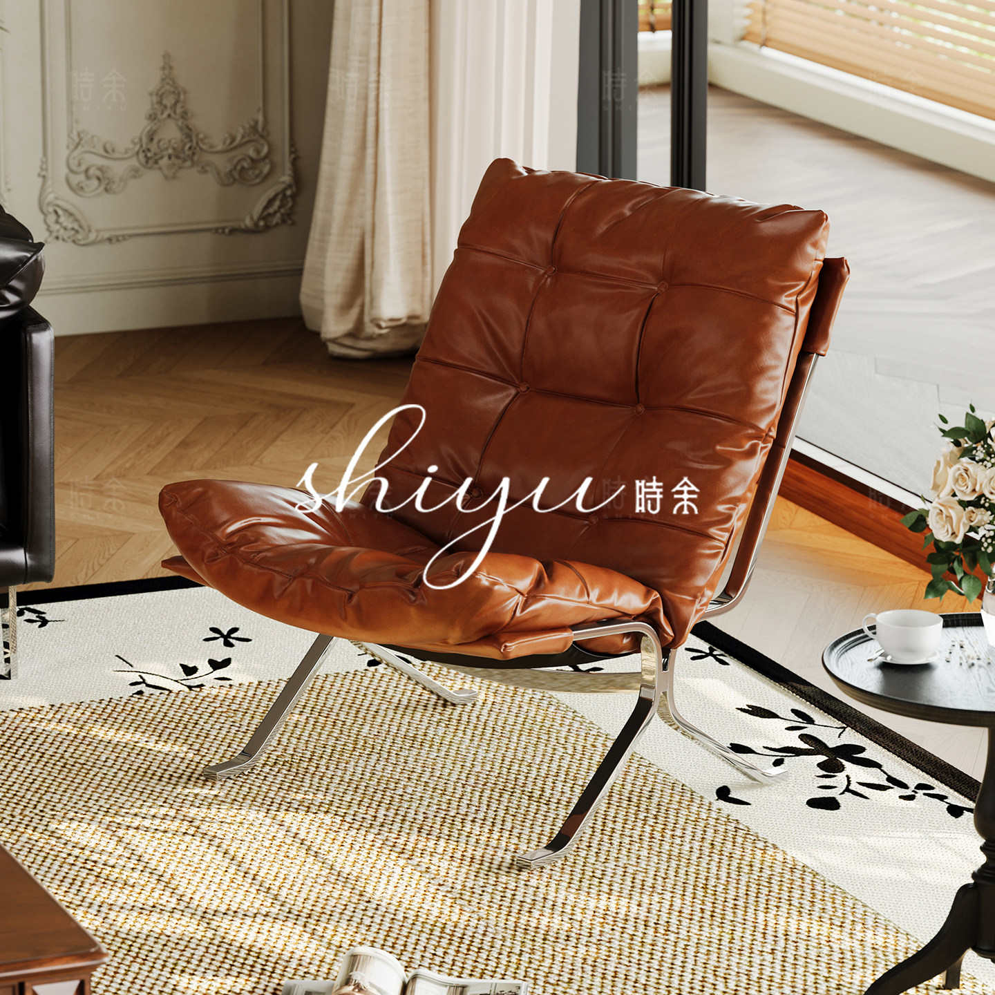 时余罗特休闲椅中古风单人美式真皮懒人椅单人沙发软包小法式躺椅,住宅家具,椅子,淘宝优惠券,粉丝福利购,淘宝优惠卷