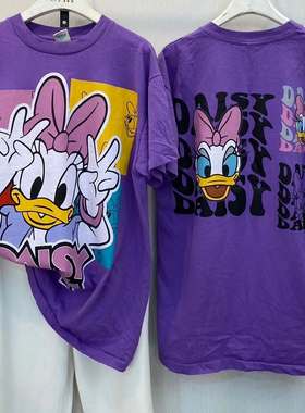 Story Carrie黛丝鸭辣妹紫色短袖T恤嘻哈重磅短袖Y2k夏季