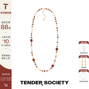 Tender Society节庆系列镶石琉璃串珠项链新款新年生日礼物