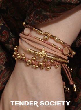 护身符系列四叶草粉色手绳套组