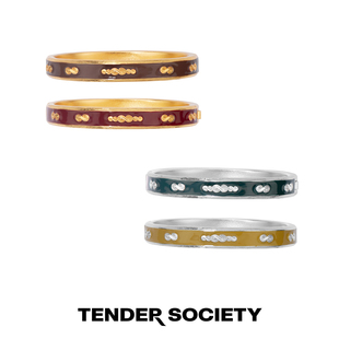 Tender SocietyLuck 护身符系列八字纹拼色珐琅两戴手镯新年礼物