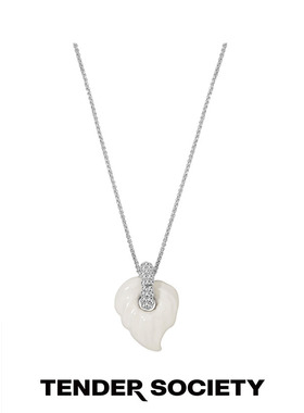 白珐琅鹅掌叶小号项链