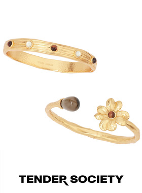 红虎眼白蝶贝手镯茶晶双头手镯